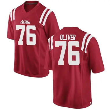 Red John Wayne Oliver Men's Ole Miss Rebels Football College Jersey - Replica