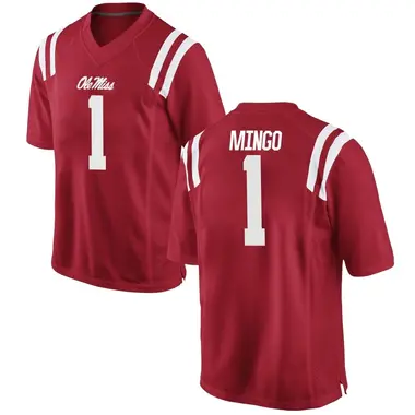 Red Jonathan Mingo Men's Ole Miss Rebels Football College Jersey - Game