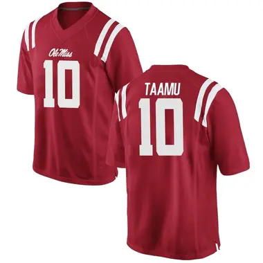 Red Jordan Taamu Men's Ole Miss Rebels Football College Jersey - Game