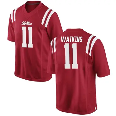 Red Jordan Watkins Men's Ole Miss Rebels Football College Jersey - Game