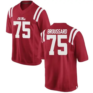 Red Kavion Broussard Men's Ole Miss Rebels Football College Jersey - Replica