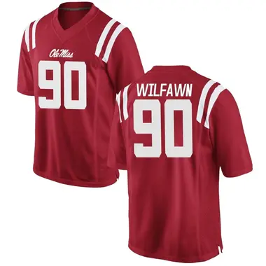 Red Kortlen Wilfawn Youth Ole Miss Rebels Football College Jersey - Replica