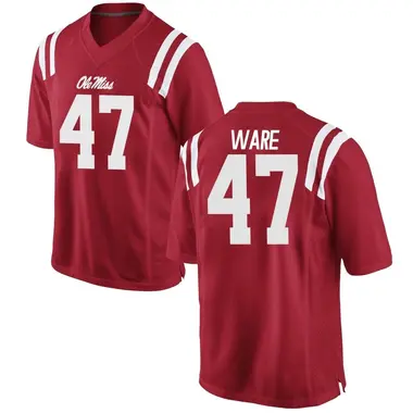 Red Matt Ware Youth Ole Miss Rebels Football College Jersey - Replica