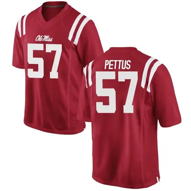 Red Micah Pettus Men's Ole Miss Rebels Football College Jersey - Replica