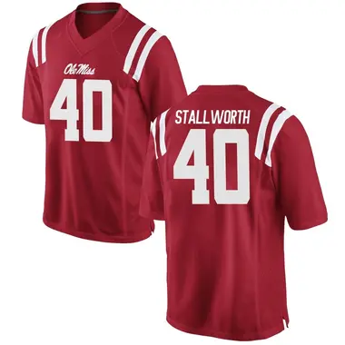 Red Micah Stallworth Men's Ole Miss Rebels Football College Jersey - Game