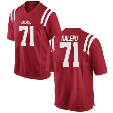 Red Nate Kalepo Men's Ole Miss Rebels Football College Jersey - Game