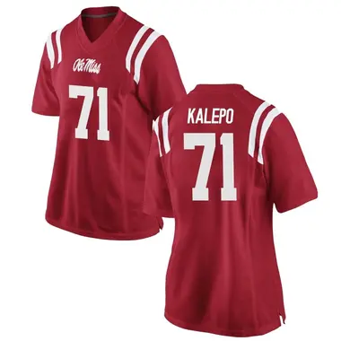 Red Nate Kalepo Women's Ole Miss Rebels Football College Jersey - Replica