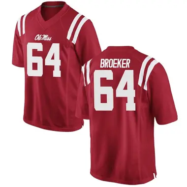 Red Nick Broeker Men's Ole Miss Rebels Football College Jersey - Replica