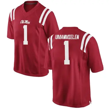 Red Princely Umanmielen Youth Ole Miss Rebels Football College Jersey - Replica