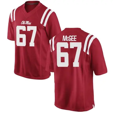 Red Quincy McGee Men's Ole Miss Rebels Football College Jersey - Game