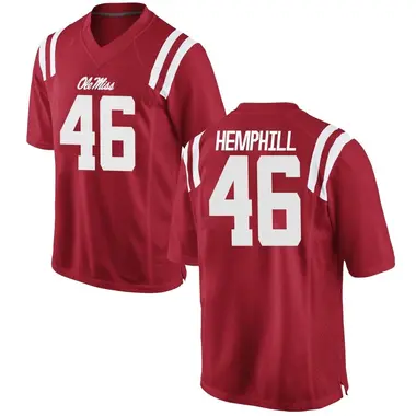 Red Salathiel Hemphill Men's Ole Miss Rebels Football College Jersey - Game