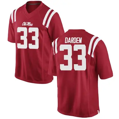 Red Shamaar Darden Men's Ole Miss Rebels Football College Jersey - Game