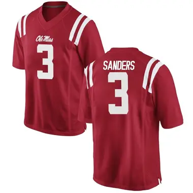 Red Spencer Sanders Men's Ole Miss Rebels Football College Jersey - Replica