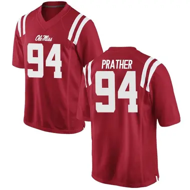 Red Tavion Prather Men's Ole Miss Rebels Football College Jersey - Game