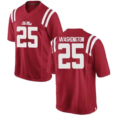 Red Trey Washington Youth Ole Miss Rebels Football College Jersey - Replica