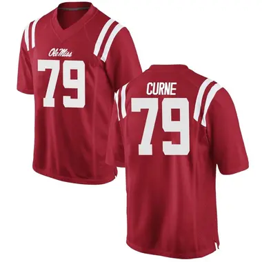 Red Victor Curne Youth Ole Miss Rebels Football College Jersey - Game